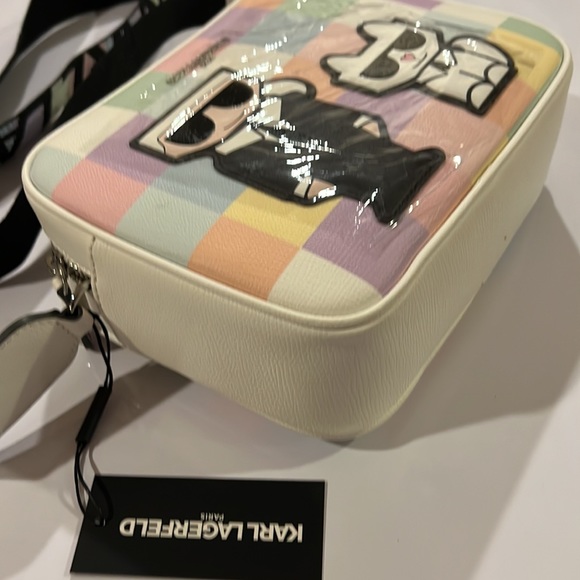 NWT Karl Lagerfeld Paris Maybelle Colorblock Double Zipper Camera Crossbody Bag - Picture 2 of 6